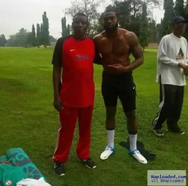 Photo: Femi Keshi, Son Of Stephen Keshi Pictured With His Father